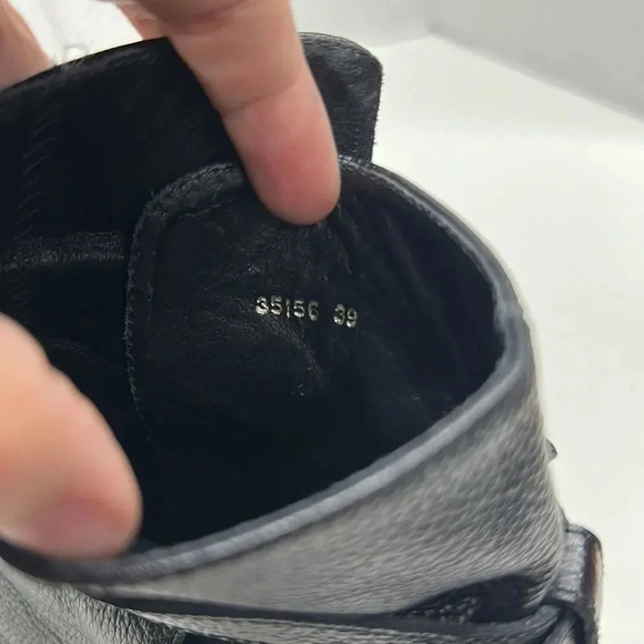 L.K. LK Bennett London Heeled Booties Boots Black Leather Ankle Buckle Size 39 9 - Picture 7 of 12